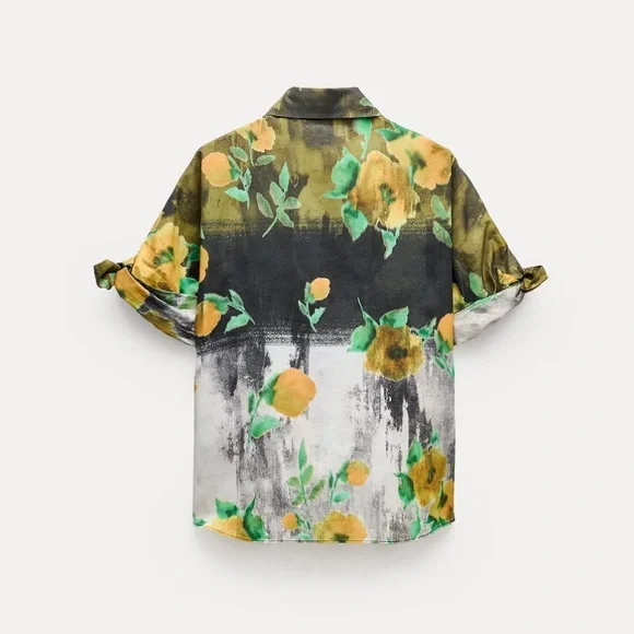 ZARA ZW WOMAN COLLECTION 2pc Co Ord Set Midi skirt & Blouse Size Medium NWT - Picture 6 of 16